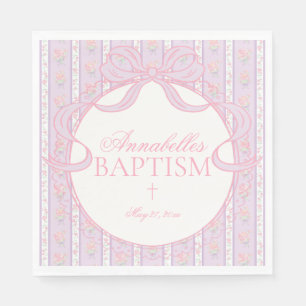 Serviette En Papier Décor de table de baptême floral fantaisie vintage