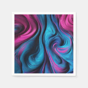 Serviette En Papier Décor de table moderne bleu et rose