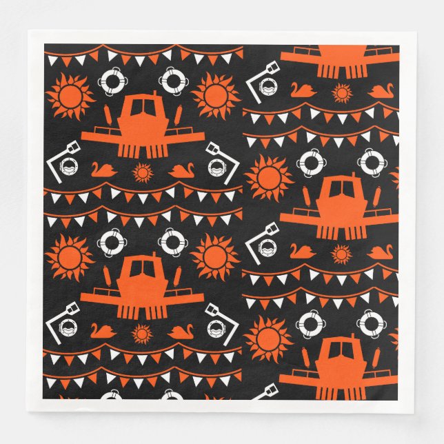 Serviette En Papier Décor Et Cadeaux En Voilier Étroit (Devant)