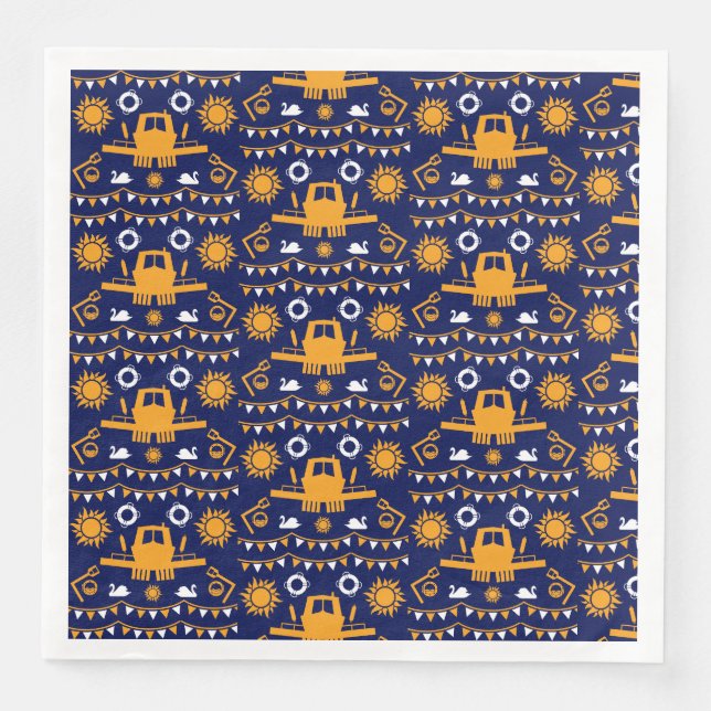 Serviette En Papier Décor Et Cadeaux En Voilier Étroit (Devant)