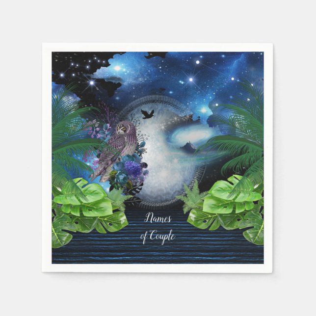 Serviette En Papier Décor Mariage de galaxie spatiale (Devant)