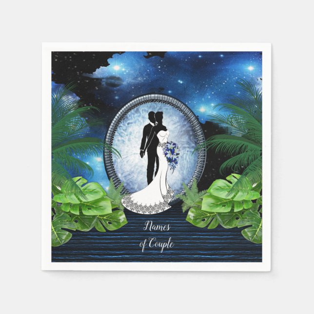 Serviette En Papier Décor Mariage Galaxy-Portal (Devant)