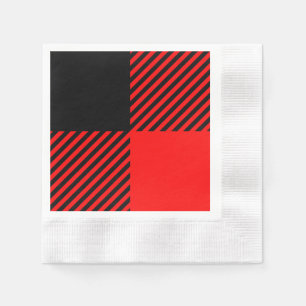 Serviette En Papier Décor rouge et noir de contrôle de Buffalo de