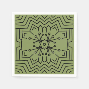 Serviette En Papier Décor vert mousse