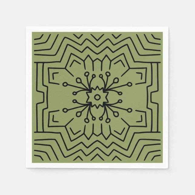 Serviette En Papier Décor vert mousse (Devant)