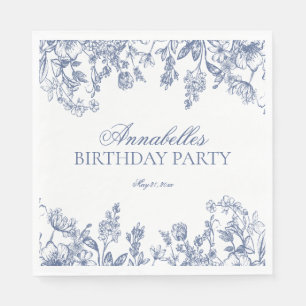 Serviette En Papier Décoration de dessert d'anniversaire florale vinta