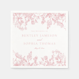 Serviette En Papier Décoration de dessert de mariage floral vintage en