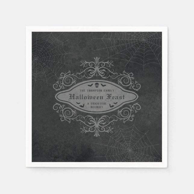 Serviette En Papier Décoration de fête d'Halloween macabre gothique (Devant)
