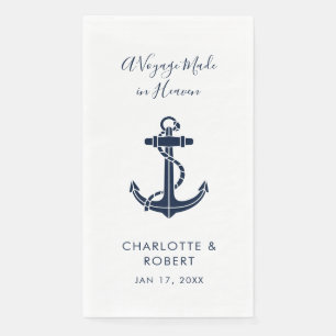 Serviette En Papier Décoration de mariage avec ancre nautique