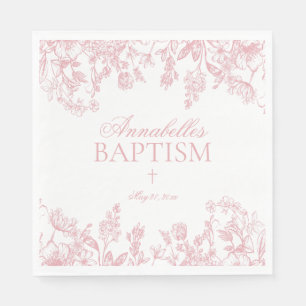 Serviette En Papier Décoration de table de baptême florale vintage chi