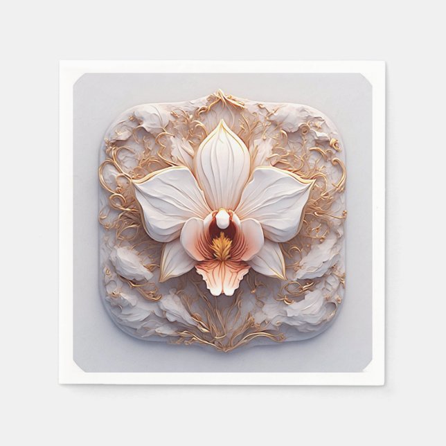 Serviette En Papier Décoration de table d'orchidées botaniques pour ma (Devant)