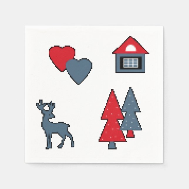 Serviette En Papier Décorations de Noël, cadeau, décoration, greeti (Devant)