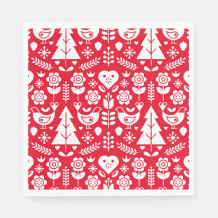 Serviette En Papier Décorations de Noël scandinave nordique