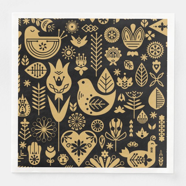 Serviette En Papier Décorations de Noël scandinave nordique (Devant)
