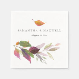 Serviette En Papier Décorations Mariages rustiques Feuilles d'automne
