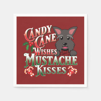 Serviette En Papier Découpage de chien écossais de Noël Terrier écossa