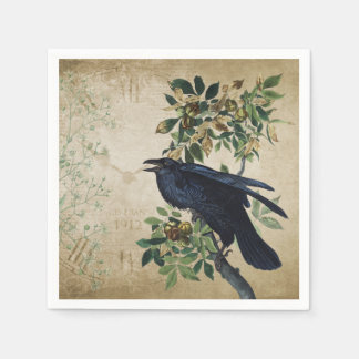 Serviette En Papier Découpage du corbeau victorien vintage - royaume g