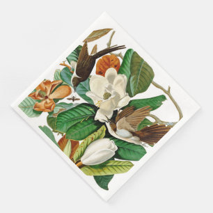 Serviette En Papier Découpage vintage de floraison d'oiseaux de Hummin