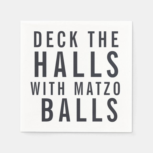 Serviette En Papier Découvrir les Halls avec des boules Matzo | HANOUK (Devant)