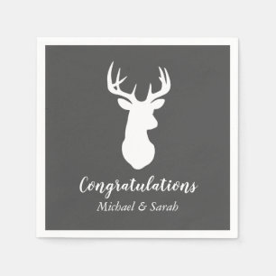 Serviette En Papier Deer Hunter Lodge Baby shower Antlers Boy Blue