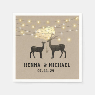 Serviette En Papier Deer Love Woodland Deer Mariage Custom