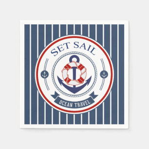 Serviette En Papier Définir la voile Ocean Travel Nautique