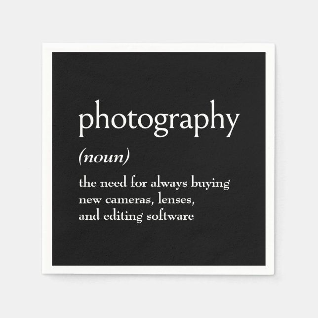 Serviette En Papier Définition De Dictionnaire Pour La PHOTOGRAPHIE (Devant)