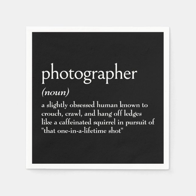 Serviette En Papier Définition de dictionnaire pour PHOTOGRAPHE (Devant)