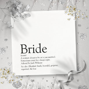 Serviette En Papier Définition de mariée amusante, mariage moderne