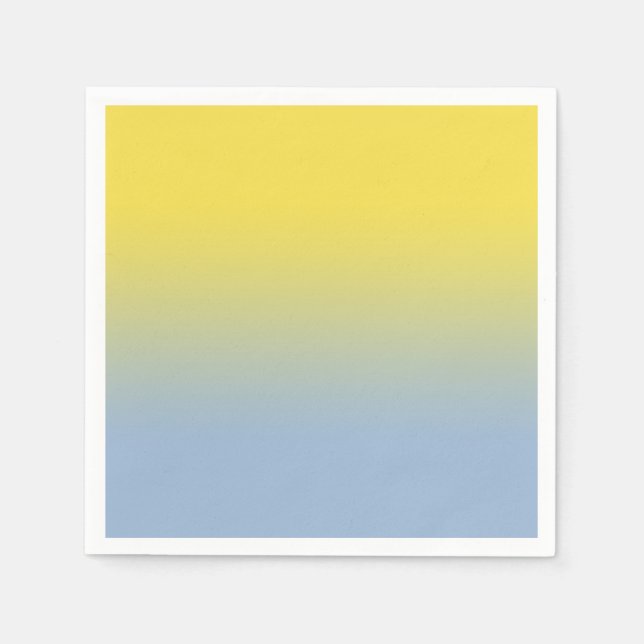 Serviette En Papier Dégradé bleu clair jaune minimal (Devant)