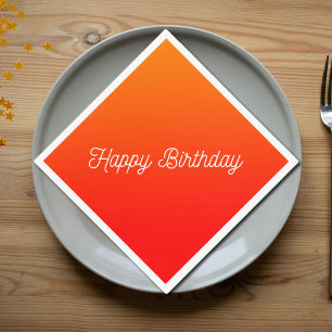 Serviette En Papier dégradé d'orange - serviettes d'anniversaire