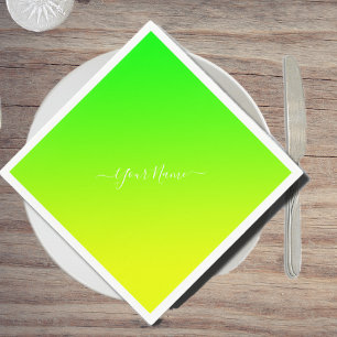 Serviette En Papier dégradé vert jaune - élégant