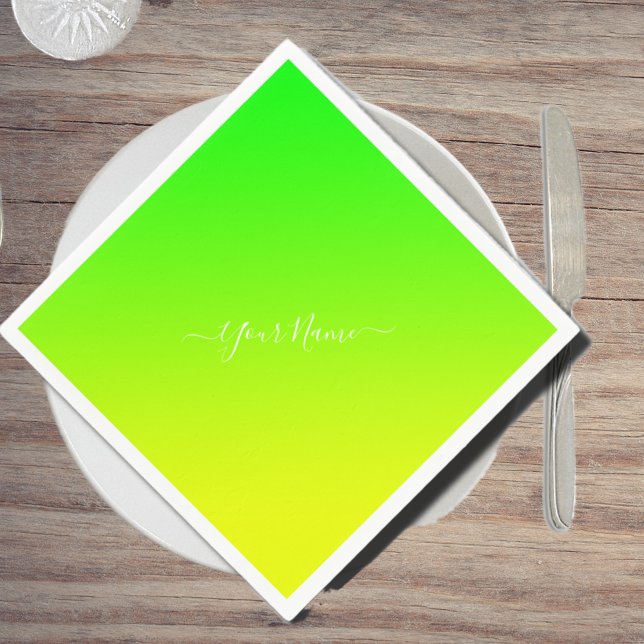 Serviette En Papier dégradé vert jaune - élégant (Créateur téléchargé)