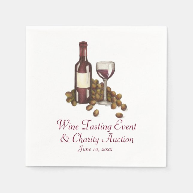 Serviette En Papier Dégustation de vin Cocktail Party bouteille de ver (Devant)