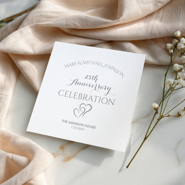 Serviette En Papier Déjeuner du 25e anniversaire d'argent (Créateur téléchargé)