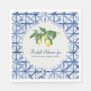 Serviette En Papier Déjeuner nuptial Citrus Lemon Leaf Folibori