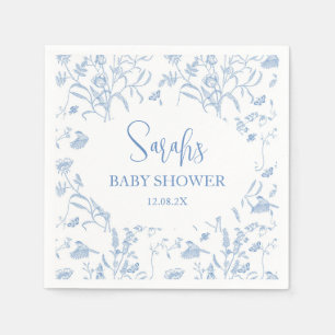 Serviette En Papier Delft Blue Chinoiserie Baby shower garçon