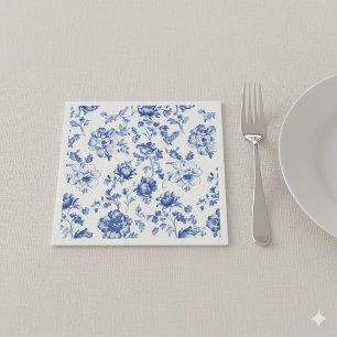 Serviette En Papier Delftware bleu et blanc floral