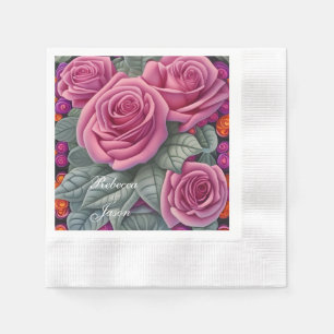Serviette En Papier Délicat Pastel Mariage rose
