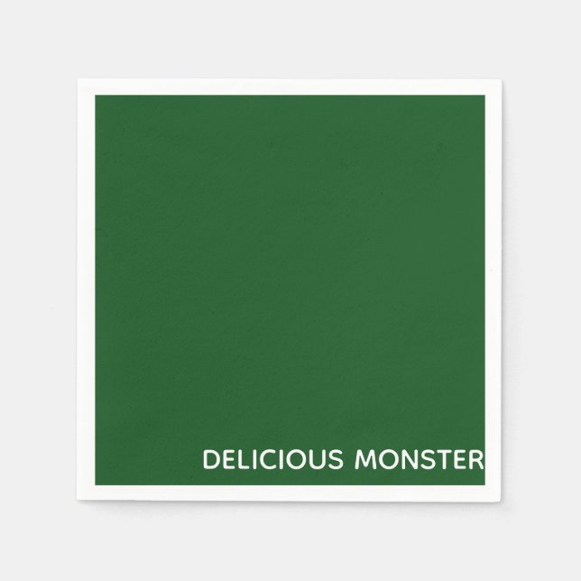 Serviette En Papier Delicious Monster green color name (Devant)