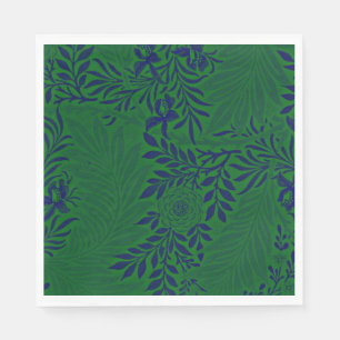 Serviette En Papier Delphinium en vert et bleu vifs