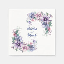 Demi-lune sur les fleurs : serviettes Mariages per