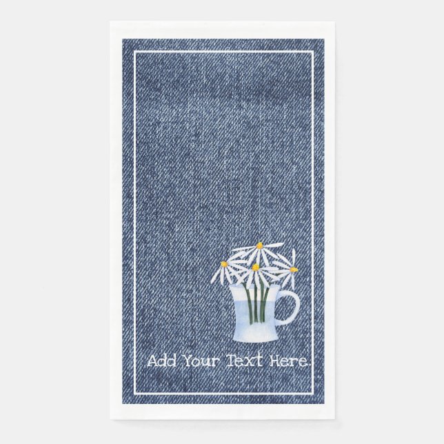 Serviette En Papier Denim Et Daisys (Devant)
