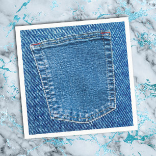 Serviette En Papier Denim Jeans Pocket Western Country Wedding Party