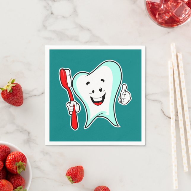 Serviette En Papier Dental Care Happy Tooth (En situation)