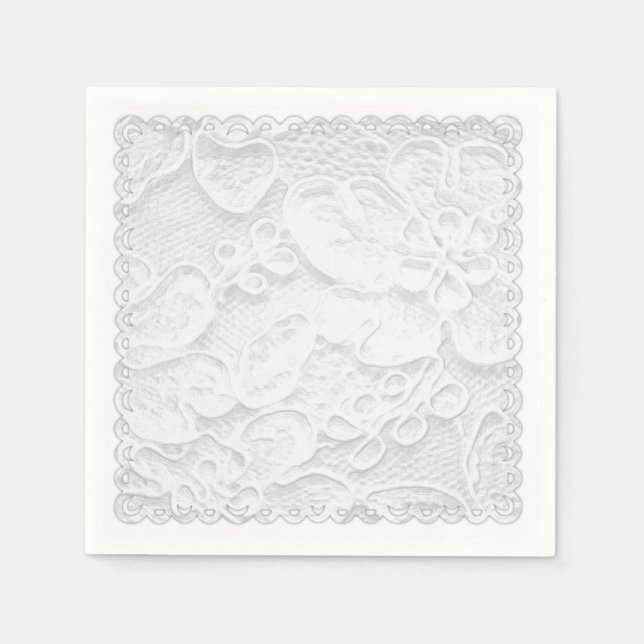 Serviette En Papier Dentelle blanche (Devant)