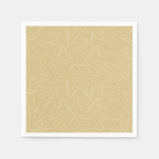 Serviette En Papier Dentelle Florale Jaune