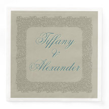 Dentelle marron personnalisée, serviettes élégante