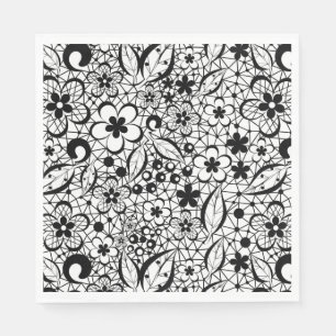 Serviette En Papier Dentelle noire