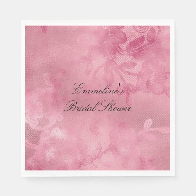 Serviette En Papier Dentelle rose chic (Devant)